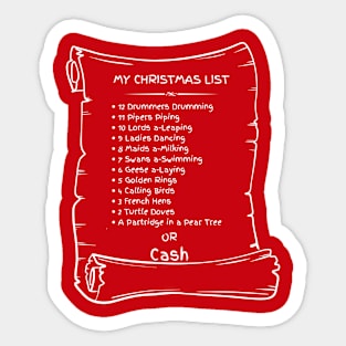 My Christmas List Sticker